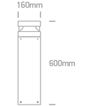 Andros LED 20W 2000lm 830 230V IP65 anthracite H-600mm