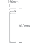 Andros LED 20W 2000lm 830 230V IP65 anthracite H-960mm