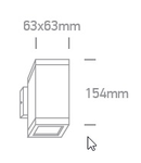 Aplică de exterior Cube-WL1, GU10 QPAR 16, 2x35W,