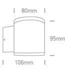 Aplică Maria-WL LED 6W, 3000K, 540lm, 30°, IP54, alum gri