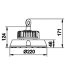 Arktur Eco II 100W 840 14000lm 1-10V IP65 110°, negru