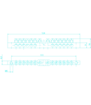 Bară PE/N, 63A, 12 derivaţii, L=124mm, fără slăbire accid.