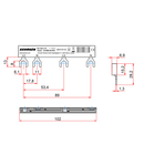 Baretă, 2 poli, L2, 1xRCCB 4 poli la 1xRCBO1+N, 6 mod, 10mm²