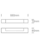 Bath Square Medium LED 600mm, IP44, crom