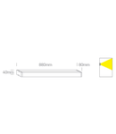 Bath Square Small LED 23W, 4000K, 1650lm, 880mm, IP44,crom