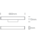 Bath Tube LED 600mm, IP44, crom