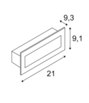 BRICK Pro LED, exterior perete incastrat, 230V, IP67, 850lm