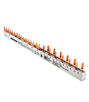 Busbar, 1xRCCB 4-pole, 1 MCB 3+N, 6 MCB 1+N/1 MW, 14MW