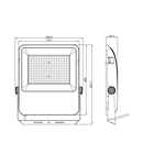 Capri LED Basic 200W 22000lm 4000K asimetric IP65 negru