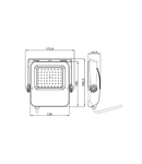 Capri LED Basic 50W 5500lm 3000K asimetric IP65 negru