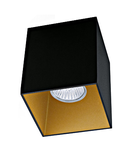 Ceiling light "Polasso" square 35W black / gold IP20