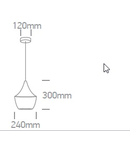 Cil suspendat Cony LED, 12W, 100-240V, IP20, negru