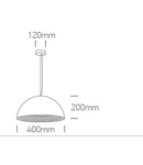 Cil suspendat Dela, 20W, E27, 100-240V, IP20, negru