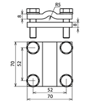 Clemă cruce conductor rotund 8-10 / platbandă 40