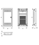 Cofret media combi cadru și ușă cu 5 rânduri verticale