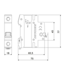 Comutator principal modular 100A, 1-pol