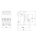 Comutator principal modular 100A, 3-poli