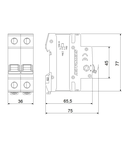 Comutator principal modular 125A, 2-poli