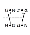 Contact auxiliar cont. LT măr 2-4,1ND+1NÎ, lateral poziţia 1