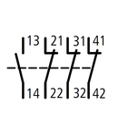 Contact auxiliar frontal pt. contactor LT măr. 2-3, 1ND+3NÎ