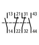 Contact auxiliar frontal pt. contactor LT măr. 2-3, 2ND+2NÎ