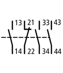 Contact auxiliar frontal pt. contactor LT măr. 2-3, 3ND+1NÎ