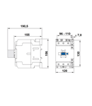 Contactor 3 poli, CUBICO Grand, 55kW, 115A, 1ND+1NÎ, 230V ca