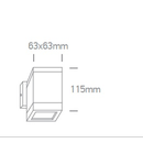 Cube 1-WL LED, 35W, MR16, GU10, 100-240V, IP54, negru