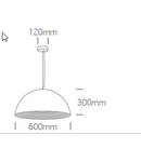 Dela 3, Pendant luminaire, 25W, E27, 100-240V, IP20, negru