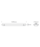 Dewy Fluo T8 1x36W ECG, 230V, IP65, L=1265mm, PC/PC, gri