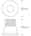 Dina LED 12W, 3000K, 1100lm, 40°, 700mA, IP64, aluminiu