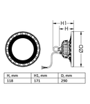 Disc LED 100W 14000lm 4000K IP65 IK08 90° black