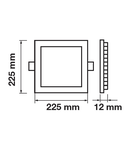 Downlight LED Premium Panel 18W - pătrat 3000K, 1500lm, 120°