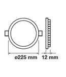 Downlight LED Premium Panel 18W - rotund 3000K, 1500lm, 120°