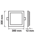 Downlight LED Premium Panel 24W - pătrat 3000K, 2000lm, 120°