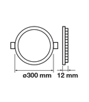 Downlight LED Premium Panel 24W, rotund 3000K, 2000lm, 120°