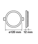 Downlight LED Premium Panel 6W - rotund 3000K, 420lm, 120°