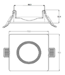 Downlight Rama 90, Ral 9022, argintiu mat, patrat