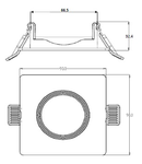 Downlight rama incastrare 90, periat Aluminiu,patrat