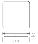 Elegance Square III 27W 2800lm 3000K Triac Dim IP20 alb