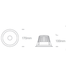 Enif LED 30W, 2100lm, 3000K, 230V, IP20, 60°, alb