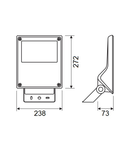 FORCA LED Mini 25W 2950lm 5700K ECG IP65 asymmetric, gray