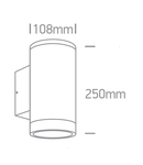 Garux Up/Down 2x20W, 100-240V, E27, PAR30, IP65, gri