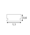 GLENOS profil liniar, 1m, alu1107-100