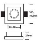 Gypsum Square GT1, MR16 GU10, 50W, IP20, alb