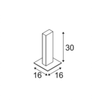 H-POL, anthracit, o banda lumina, L/B/H 16,5/16,5/36 cm