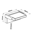 ILAS LED PIR 12,5W 750lm 3000K ECG IP54 antracit