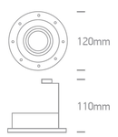 INA-R/T GU10 MR16, GU10, trimless, IP20, alb