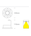 INA-R/T GU10 MR16, GU10, trimless, IP20, negru