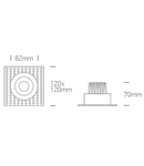 Ina-R1 COB LED 7W 3000K 500lm 700mA, 38°, IP54, alb